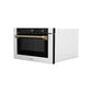 ZLINE Autograph 24" 1.2 cu. ft. Built-in Microwave Drawer in Stainless Steel and Champagne Bronze Helix Handle, MWDZ-1-H-KCB