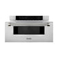 ZLINE Autograph 30" 1.2 cu. ft. Built-in Microwave Drawer in Stainless Steel and Polished Nickel Helix Handle, MWDZ-30-KPN