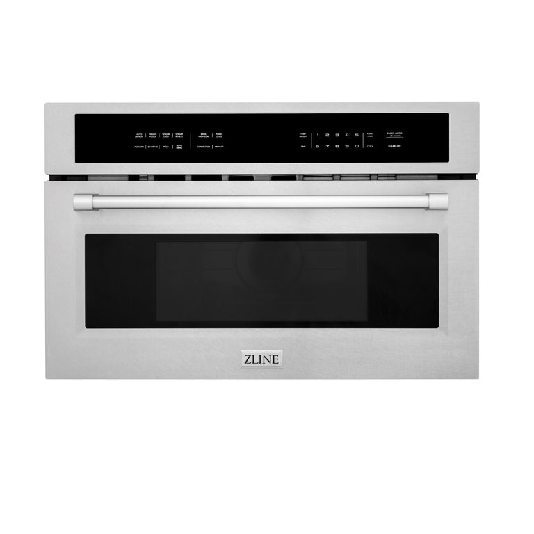 ZLINE 30 in. 1.6 cu. ft. Built-in Convection Microwave Oven in DuraSnow® Stainless Steel with Speed and Sensor Cooking, MWO-30-SS