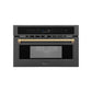 ZLINE Autograph 30" 1.55 cu ft. Built-in Convection Microwave Oven in Black Stainless Steel and Champagne Bronze Accents, MWOZ-30-BS-CB