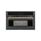 ZLINE Autograph 30" 1.55 cu ft. Built-in Convection Microwave Oven in Black Stainless Steel and Gold Accents, MWOZ-30-BS-G