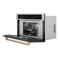 ZLINE Autograph 30" 1.6 cu ft. Built-in Convection Microwave Oven in Stainless Steel and Champagne Bronze Helix Handle, MWOZ-30-KCB