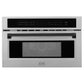 ZLINE Autograph 30" Built-in Convection Microwave Oven in DuraSnow® Stainless Steel with Matte Black Accents, MWOZ-30-SS-MB