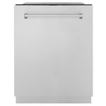 ZLINE Monument 24-Inch Top Control Built-In Dishwasher, Stainless Steel Panel, Modern Handle, 44 dBA (DWMT-304-24)