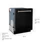ZLINE 24 In. Monument Series 3rd Rack Top Touch Control Dishwasher in Black Matte, 45dBa, DWMT-BLM-24