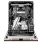 ZLINE Monument 24-Inch Top Control Built-In Dishwasher, Hand-Hammered Copper Panel, Traditional Handle, 44 dBA, DWMT-HH-24