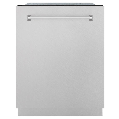 ZLINE Monument 24-Inch Top Control Built-In Dishwasher, Satin Stainless Steel Panel, 44 dBA, DWMT-SN-24
