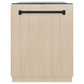 ZLINE Autograph Edition 24 In. Tall Dishwasher, Touch Control, in Custom Panel Ready with Matte Black Handle, DWMTZ-24-MB