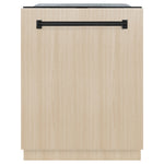 ZLINE Monument Autograph Edition 24-Inch Top Control Built-In Dishwasher, Panel Ready, Matte Black Handle, 44 dBA, DWMTZ-24-MB