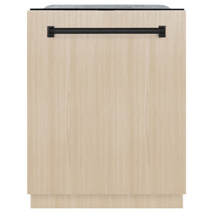 ZLINE Monument Autograph Edition 24-Inch Top Control Built-In Dishwasher, Panel Ready, Matte Black Handle, 44 dBA, DWMTZ-24-MB