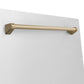 ZLINE Autograph Edition 24 In. Tall Dishwasher, Touch Control, in Stainless Steel with Champagne Bronze Handle, DWMTZ-304-24-CB
