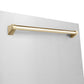 ZLINE Monument Autograph Edition 24-Inch Top Control Built-In Dishwasher, Stainless Steel Panel, Polished Gold Handle, 44 dBA, DWMTZ-304-24-G