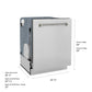 ZLINE Autograph 24" Monument Series 3rd Rack Top Touch Control Tall Tub Dishwasher in Stainless Steel with Polished Nickel Helix Handle, 45dBa, DWMTZ-30424-KPN