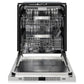 ZLINE Monument Autograph Edition 24-Inch Top Control Built-In Dishwasher, Stainless Steel Panel, Polished Nickel Helix Handle, 44 dBA, DWMTZ-30424-KPN