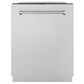 ZLINE Monument Autograph Edition 24-Inch Top Control Built-In Dishwasher, Stainless Steel Panel, Polished Nickel Helix Handle, 44 dBA, DWMTZ-30424-KPN