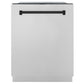 ZLINE Autograph Edition 24 In. Tall Dishwasher, Touch Control, in Stainless Steel with Matte Black Handle, DWMTZ-304-24-MB