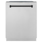ZLINE Monument Autograph Edition 24-Inch Top Control Built-In Dishwasher, Stainless Steel Panel, Matte Black Handle, 44 dBA, DWMTZ-304-24-MB