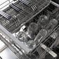 ZLINE Autograph 24" Monument Series 3rd Rack Top Touch Control Tall Tub Dishwasher in Stainless Steel with Champagne Bronze Helix Handle, 45dBa, DWMTZ-30424-KCB