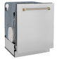 ZLINE Autograph 24" Monument Series 3rd Rack Top Touch Control Tall Tub Dishwasher in Stainless Steel with Polished Gold Helix Handle, 45dBa, DWMTZ-30424-KG