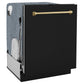 ZLINE Monument Autograph Edition 24-Inch Top Control Built-In Dishwasher, Black Matte Panel, Traditional Champagne Bronze Handle, 45 dBA, DWMTZ-BLM-24-CB
