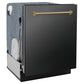 ZLINE Monument Autograph Edition 24-Inch Top Control Built-In Dishwasher, Black Stainless Steel Panel, Champagne Bronze Handle, 44 dBA, DWMTZ-BS-24-CB