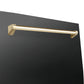 ZLINE Autograph 24" Monument Series 3rd Rack Top Touch Control Tall Tub Dishwasher in Black Stainless Steel with Champagne Bronze Helix Handle, 45dBa, DWMTZ-BS-24-KCB