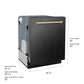 ZLINE Autograph 24" Monument Series 3rd Rack Top Touch Control Tall Tub Dishwasher in Black Stainless Steel with Champagne Bronze Helix Handle, 45dBa, DWMTZ-BS-24-KCB