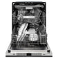 ZLINE Autograph 24" Monument Series 3rd Rack Top Touch Control Tall Tub Dishwasher in Black Stainless Steel with Champagne Bronze Helix Handle, 45dBa, DWMTZ-BS-24-KCB