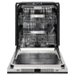ZLINE Autograph 24" Monument Series 3rd Rack Top Touch Control Tall Tub Dishwasher in Black Stainless Steel with Champagne Bronze Helix Handle, 45dBa, DWMTZ-BS-24-KCB
