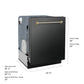 ZLINE Autograph 24" Monument Series 3rd Rack Top Touch Control Tall Tub Dishwasher in Black Stainless Steel with Polished Gold Helix Handle, 45dBa, DWMTZ-BS-24-KG