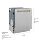 ZLINE Autograph 24" Monument Series 3rd Rack Top Touch Control Tall Tub Dishwasher with Satin Stainless Steel Panel and Champagne Bronze Handle, 45dBa, DWMTZ-SN-24-CB
