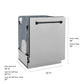 ZLINE Monument Autograph Edition 24-Inch Top Control Built-In Dishwasher, Satin Stainless Steel Panel, Matte Black Handle, 44 dBA, DWMTZ-SN-24-MB