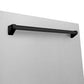 ZLINE Monument Autograph Edition 24-Inch Top Control Built-In Dishwasher, Satin Stainless Steel Panel, Matte Black Handle, 44 dBA, DWMTZ-SN-24-MB