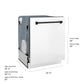 ZLINE Autograph Edition 24 inch Tall Dishwasher, Touch Control, in White Matte with Matte Black Handle, DWMTZ-WM-24-MB