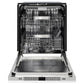 ZLINE Monument Autograph Edition 24-Inch Top Control Built-In Dishwasher, White Matte Panel, Matte Black Handle, 44 dBA, DWMTZ-WM-24-MB