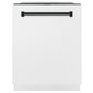 ZLINE Autograph Edition 24 inch Tall Dishwasher, Touch Control, in White Matte with Matte Black Handle, DWMTZ-WM-24-MB
