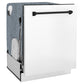 ZLINE Monument Autograph Edition 24-Inch Top Control Built-In Dishwasher, White Matte Panel, Matte Black Handle, 44 dBA, DWMTZ-WM-24-MB