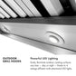 ZLINE 60" 2,000 CFM Wall Mount Outdoor Grill Hood, GOW1-60