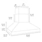 ZLINE 60" 2,000 CFM Wall Mount Outdoor Grill Hood, GOW1-60