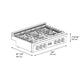 ZLINE Autograph 36" Paramount Gas Rangetop with 6 Burners and Porcelain Cooktop in Black Stainless Steel with Champagne Bronze Accents, SRTBZ-36-CB