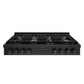 ZLINE Paramount 48" Gas Rangetop with 8 Burners and Porcelain Cooktop in Black Stainless Steel, SRTB48