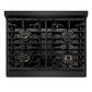 ZLINE Autograph 30" Paramount Gas Rangetop with 4 Burners and Porcelain Cooktop in Black Stainless Steel with Champagne Bronze Accents, SRTBZ-30-CB