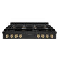 ZLINE Autograph 48" Paramount Gas Rangetop with 8 Burners, Cast Iron Griddle and Porcelain Cooktop in Black Stainless Steel with Champagne Bronze Accents, SRTBZ-48-CB