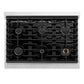 ZLINE Paramount 36" Gas Rangetop with 6 Burners and Porcelain Cooktop in DuraSnow® Stainless Steel, SRTS36