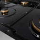 ZLINE Autograph 48" Paramount Gas Rangetop with 8 Burners and Porcelain Cooktop in DuraSnow® Stainless Steel with Matte Black Accents, SRTSZ-48-MB
