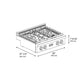 ZLINE Paramount 30" Gas Rangetop with 4 Burners and Porcelain Cooktop in Stainless Steel, SRT30