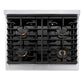 ZLINE Autograph 30" Paramount Gas Rangetop with 4 Burners and Porcelain Cooktop in Stainless Steel with Matte Black Accents, SRTZ-30-MB