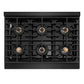 ZLINE 36" 5.2 cu. ft. Paramount Dual Fuel Range with 6 Burner DuoPro™ Cooktop and Electric Convection Oven in Black Stainless Steel, PSDRB-36