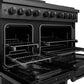 ZLINE 48" 6.7 cu. ft. Paramount Dual Fuel Range with 8 Burner DuoPro™ Cooktop and Dual Ovens in Black Stainless Steel, PSDRB-48