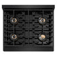 ZLINE Autograph 30" 4.2 cu. ft. Paramount Dual Fuel Range with 4 Burner DuoPro™ Cooktop and Electric Convection Oven in Black Stainless Steel and Champagne Bronze Accents, PSDRBZ-30-CB